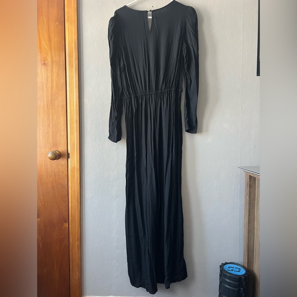 A New Day Black Wrap Front Wide Leg Jumpsuit Size Small NWT - Picture 7 of 9